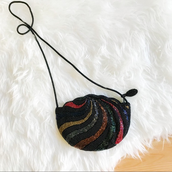Vintage Handbags - Vintage | Psychedelic Beaded Crossbody